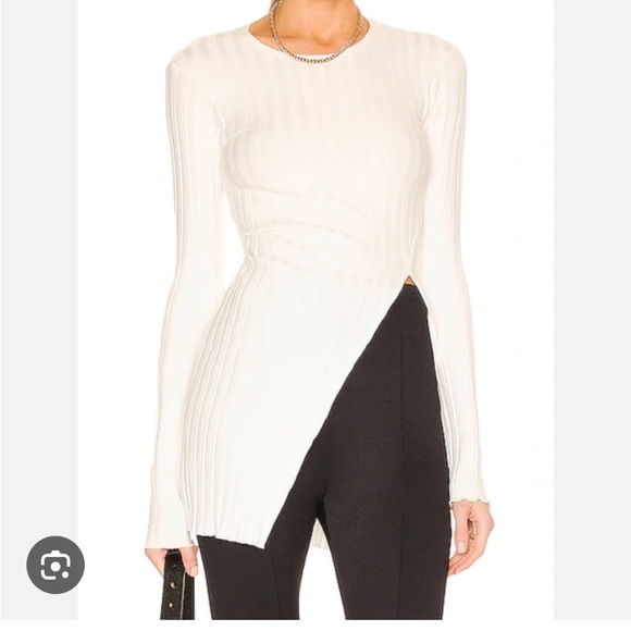 Simon Miller Tops - Simon Miller Orbit Rib-knit Slit Top